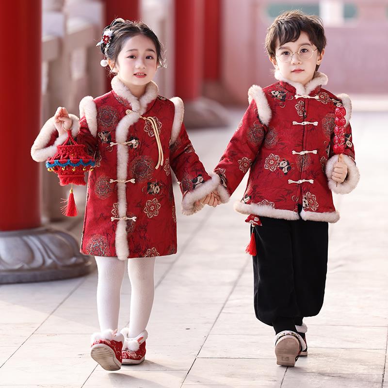 儿 童年服唐装汉服幼儿园园服新年拜年男女宝宝中国风元旦演出服