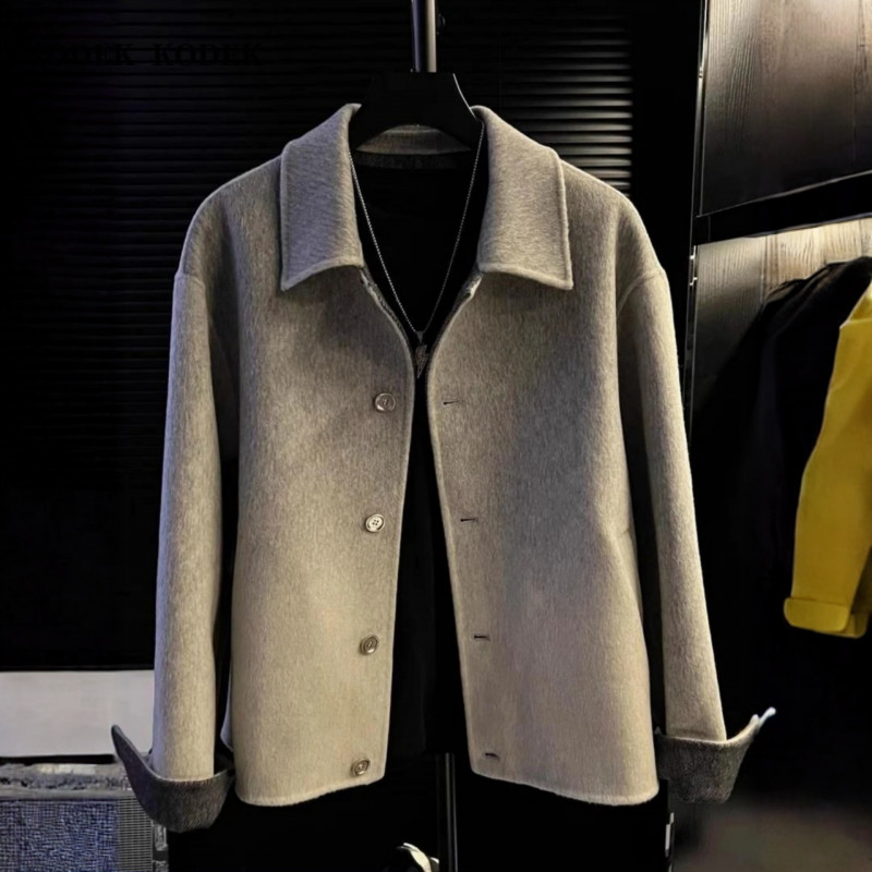 MODEK KODEK高级感潮牌男时尚休闲夹克冬季新款纯色百搭翻领外套