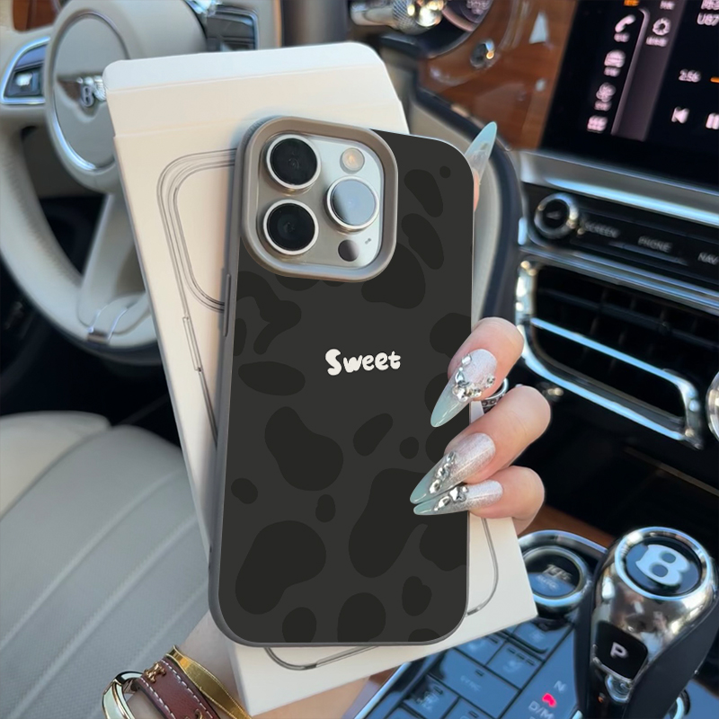 欧克里里灰色块适用苹果16promax手机壳15/14plus荔枝纹13/12/11