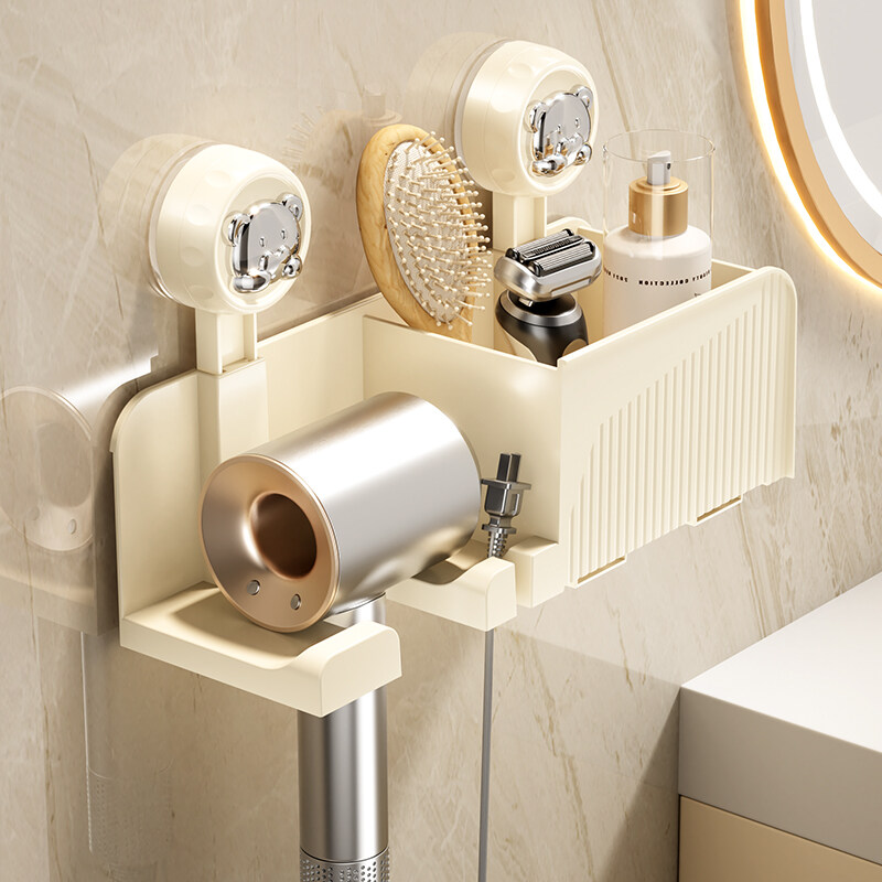 吸盘吹风机置物架免打孔化妆室吹风机挂架吹风机支架浴室收纳壁挂