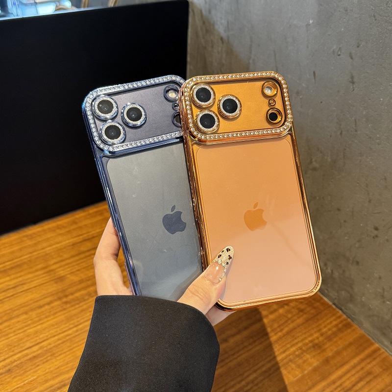 边框闪钻适用苹果17promax手机壳电镀Air全包16/15plus奢华14软13