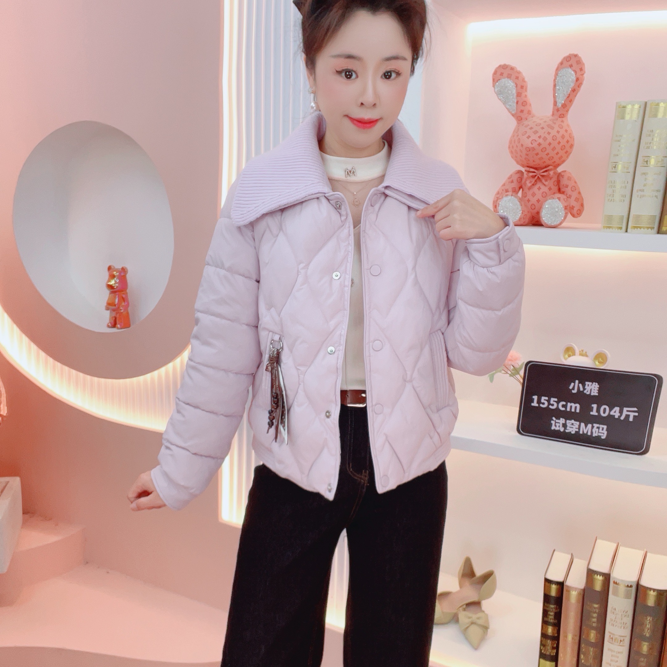 JUYA （云锦）冬季小个子修身保暖时尚休闲百搭减龄棉外套