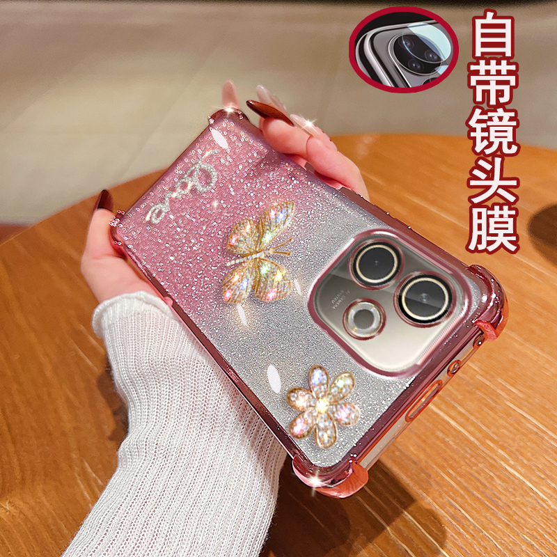 OPPO A5活力版手机壳PKV110镜头全包镶钻女新款气囊防摔套透明软