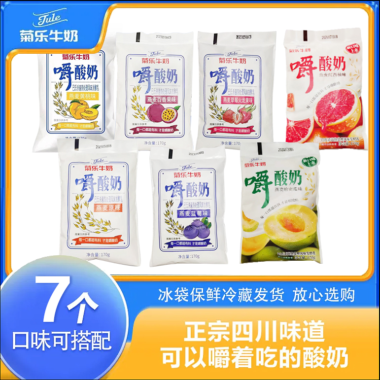 菊乐牛奶170g*16袋嚼酸奶整箱可以嚼着吃的燕麦果粒菊乐酸奶