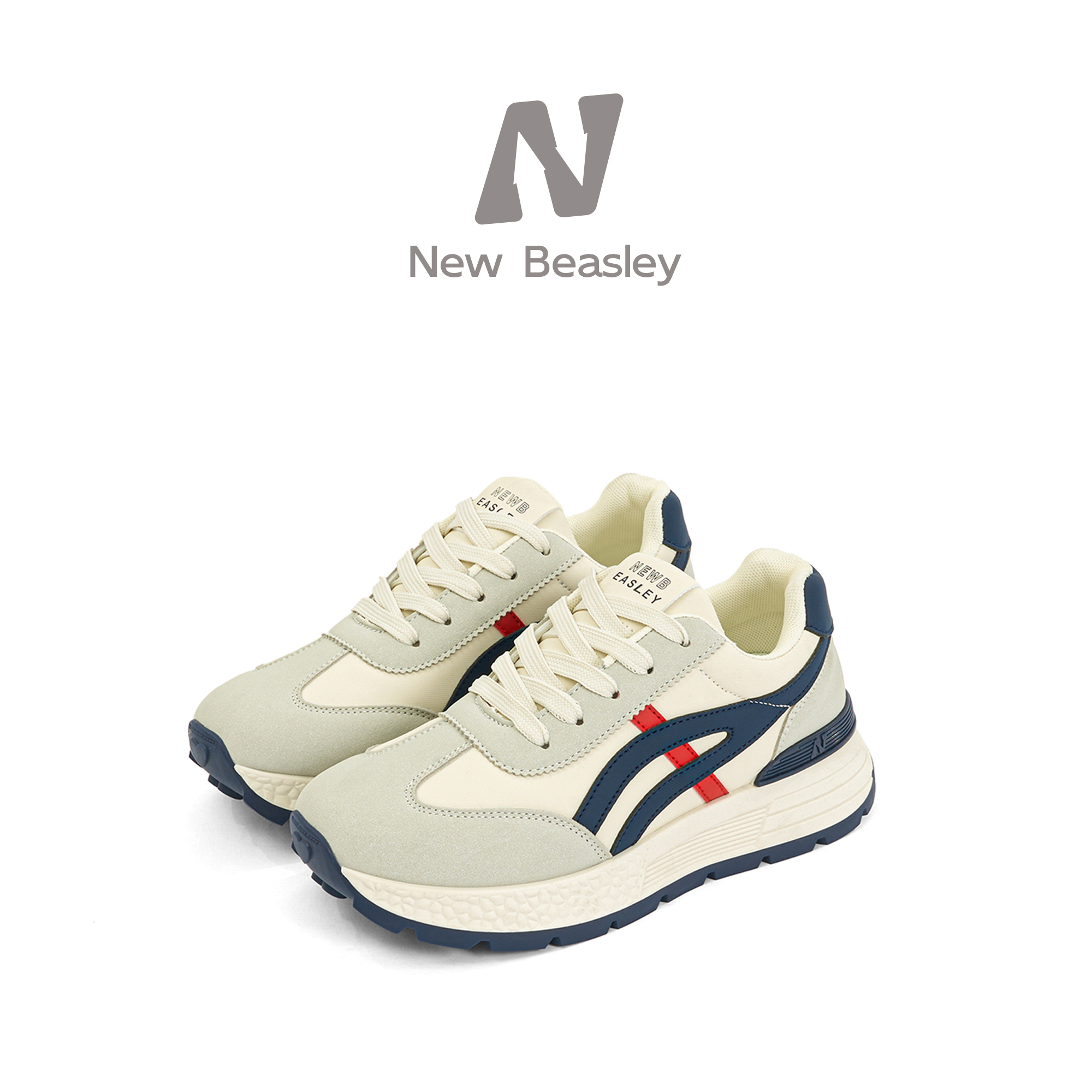 【New Beasley】秋冬季新款时尚厚底舒适百搭阿甘软底运动休闲女鞋