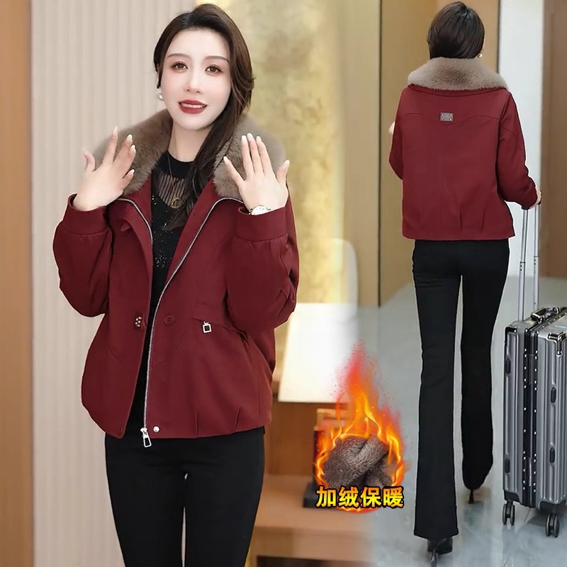 加绒加厚短款外套女2025冬季洋气宽松显瘦休闲保暖棉袄夹克上衣潮