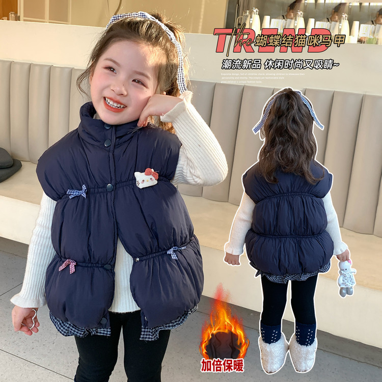 女童马甲秋冬冬季2025新款宝宝保暖棉服冬装洋气儿童夹棉背心外穿