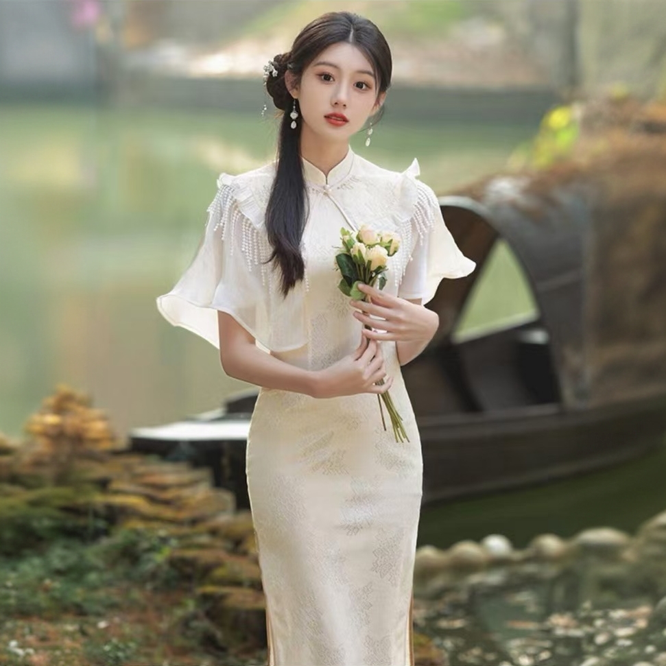 [荷香染衣]新中式旗袍日常款复古优雅显瘦年轻小个子连衣裙