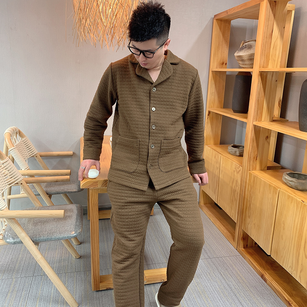 男士大码休闲高品质可外穿睡衣套装2025秋冬奢华潮流可外穿家居服