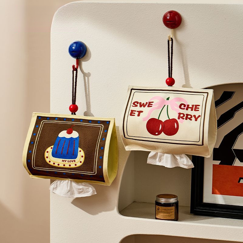 纸巾挂袋悬挂式家用可爱纸巾收纳包卫生间车载壁挂洗脸巾抽纸挂zk