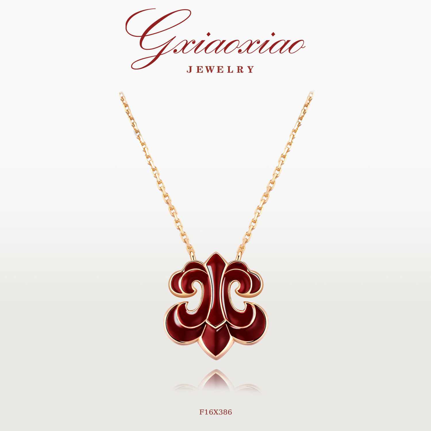 G XIAOXIAO 925银【赤蔷金卷】气质高级感百搭鸢尾花项链 F16X386