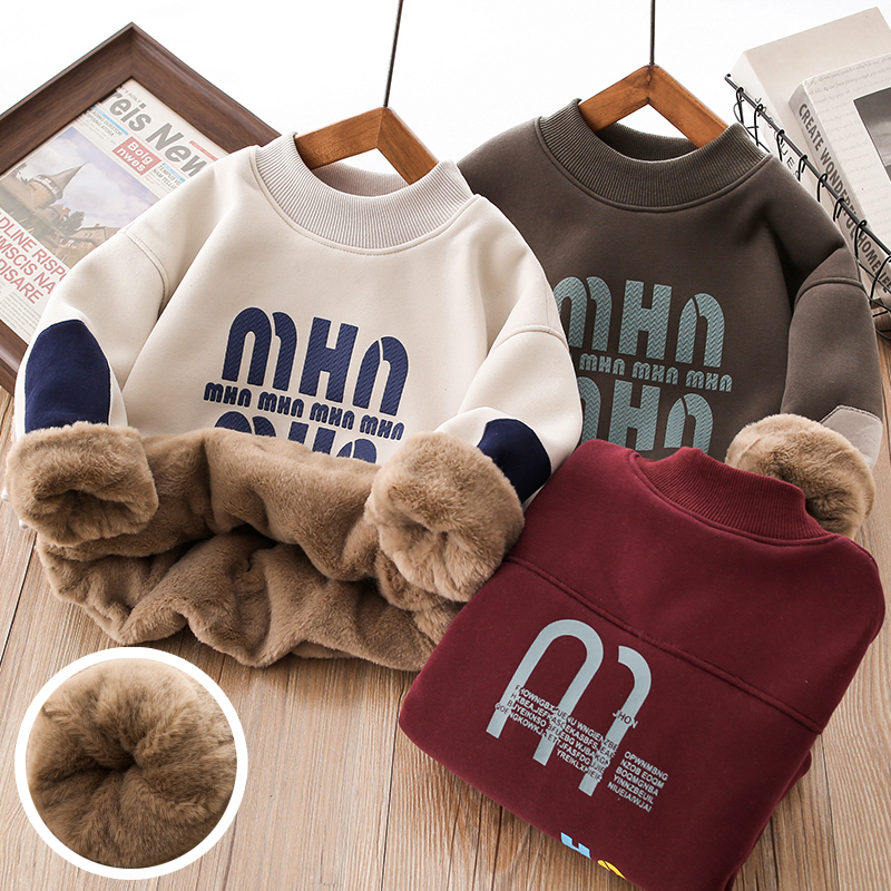 2025秋冬季新款男童女童三层加绒加厚儿童中大童舒适保暖上衣潮流