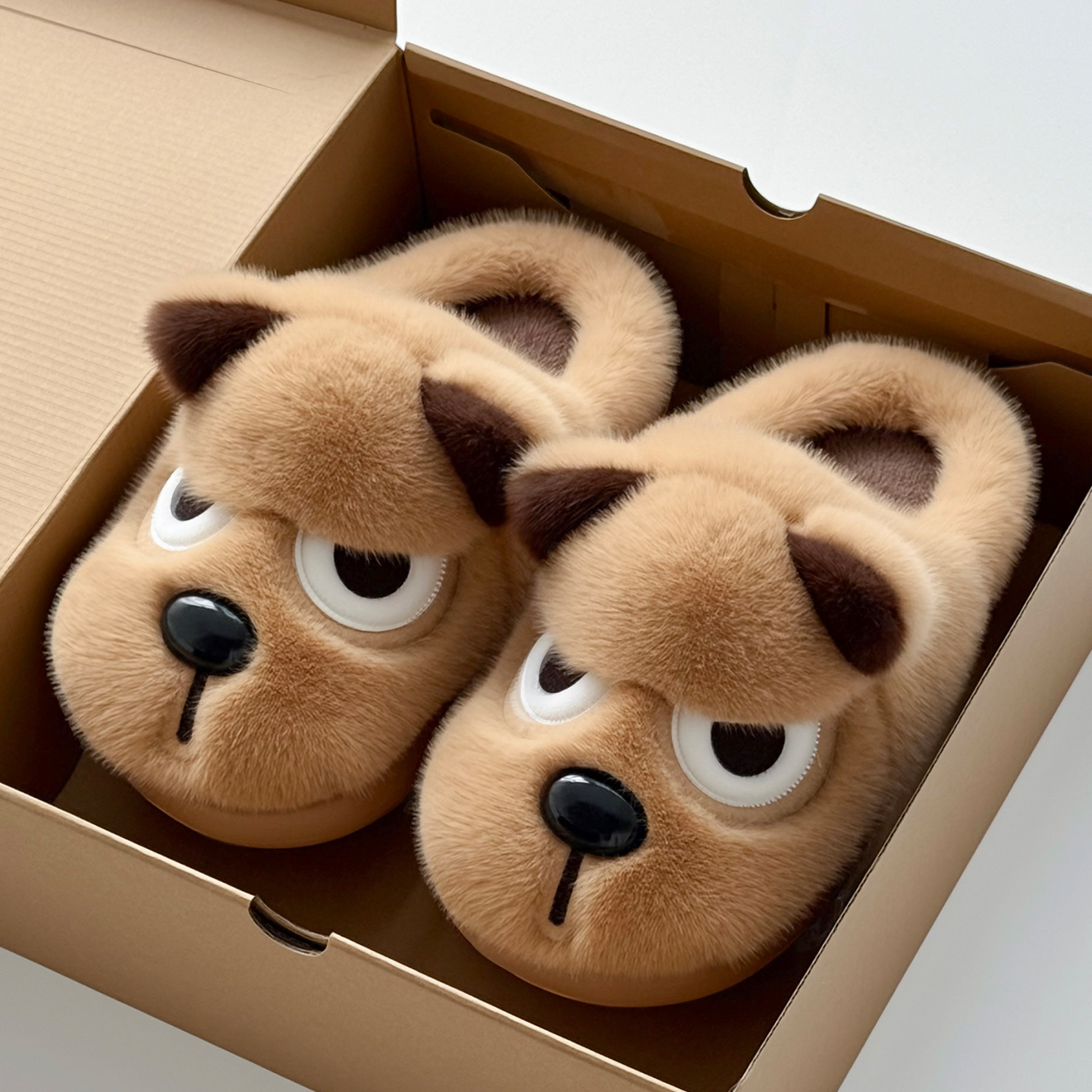 生气修狗棉拖鞋男款冬季踩屎感厚底加绒保暖防滑居家毛毛棉拖鞋