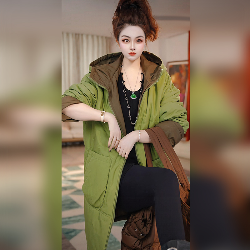 【Linda姐高端线】冬季时尚气质宽松连帽女款棉服外套AF5WMF0390