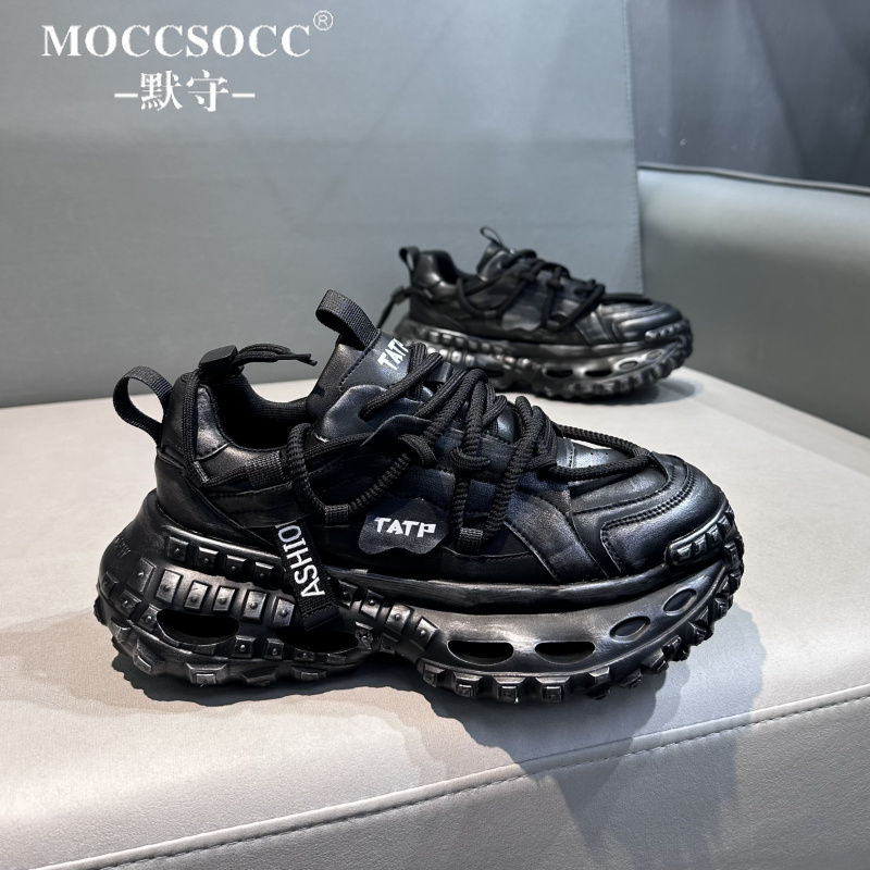 MOCCSOCC老爹鞋男轻便透气防滑跑步鞋时尚百搭休闲运动鞋厚底增高
