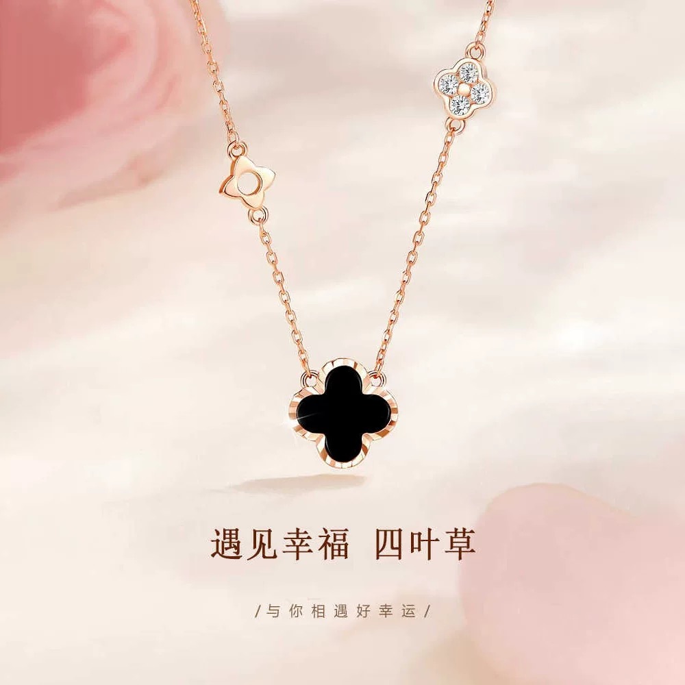 坠链均足银 999纯银四叶草项链女款轻奢小众生日情人节礼物送女友