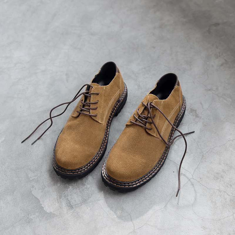 复古简约！通勤男鞋2025早秋新款真皮工装鞋百搭休闲德比皮鞋男潮
