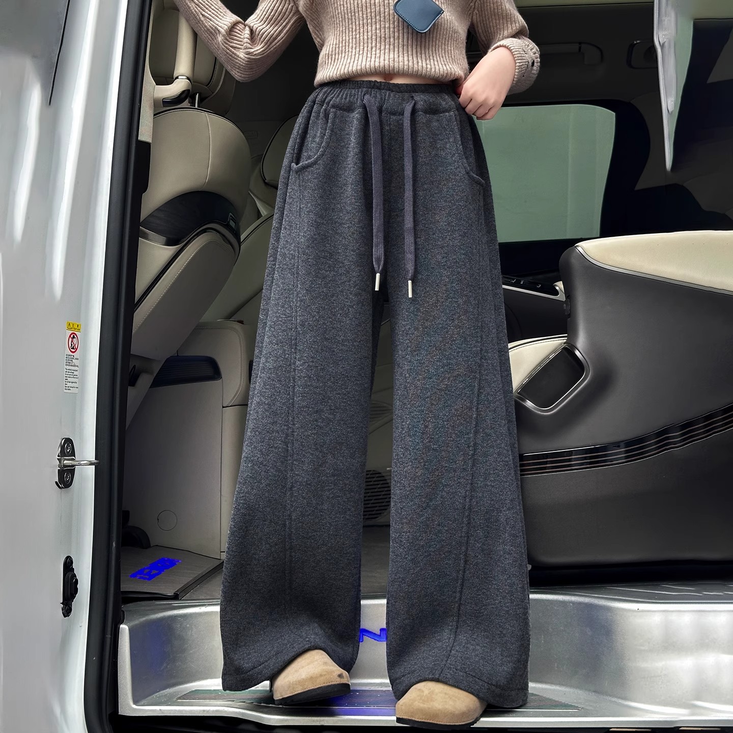 女童秋冬款韩版休闲加绒加厚运动裤女大童洋气裤子儿童秋装阔腿裤