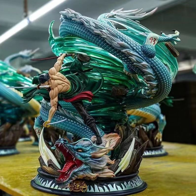 海贼王手办GK龙卷风索隆双头雕手办摆件三千世界索隆雕像