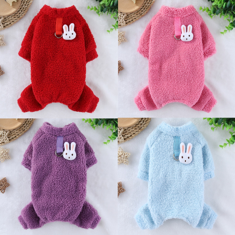 秋冬新款保暖加厚狗狗四脚泰迪绒衣保暖防寒适合泰迪比熊等小型犬