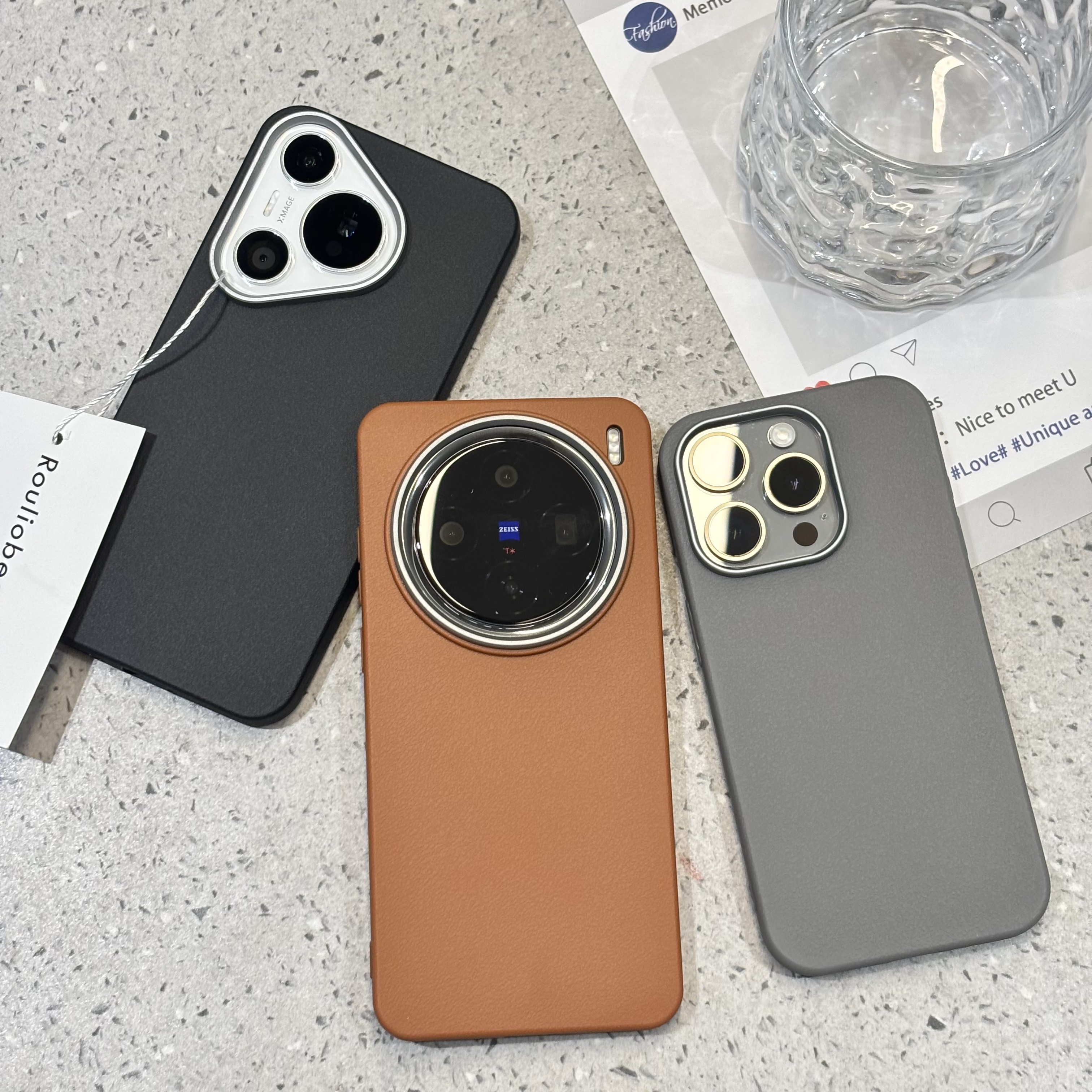 高级纯色金属孔适用iPhone16promax华为P70oppo小米15vivo套潮男