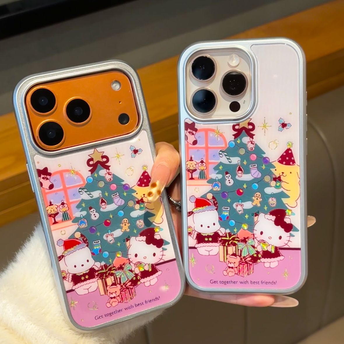 闪度侠圣诞三丽鸥适用鎏金苹果17/16promax手机壳华为P70oppo小米