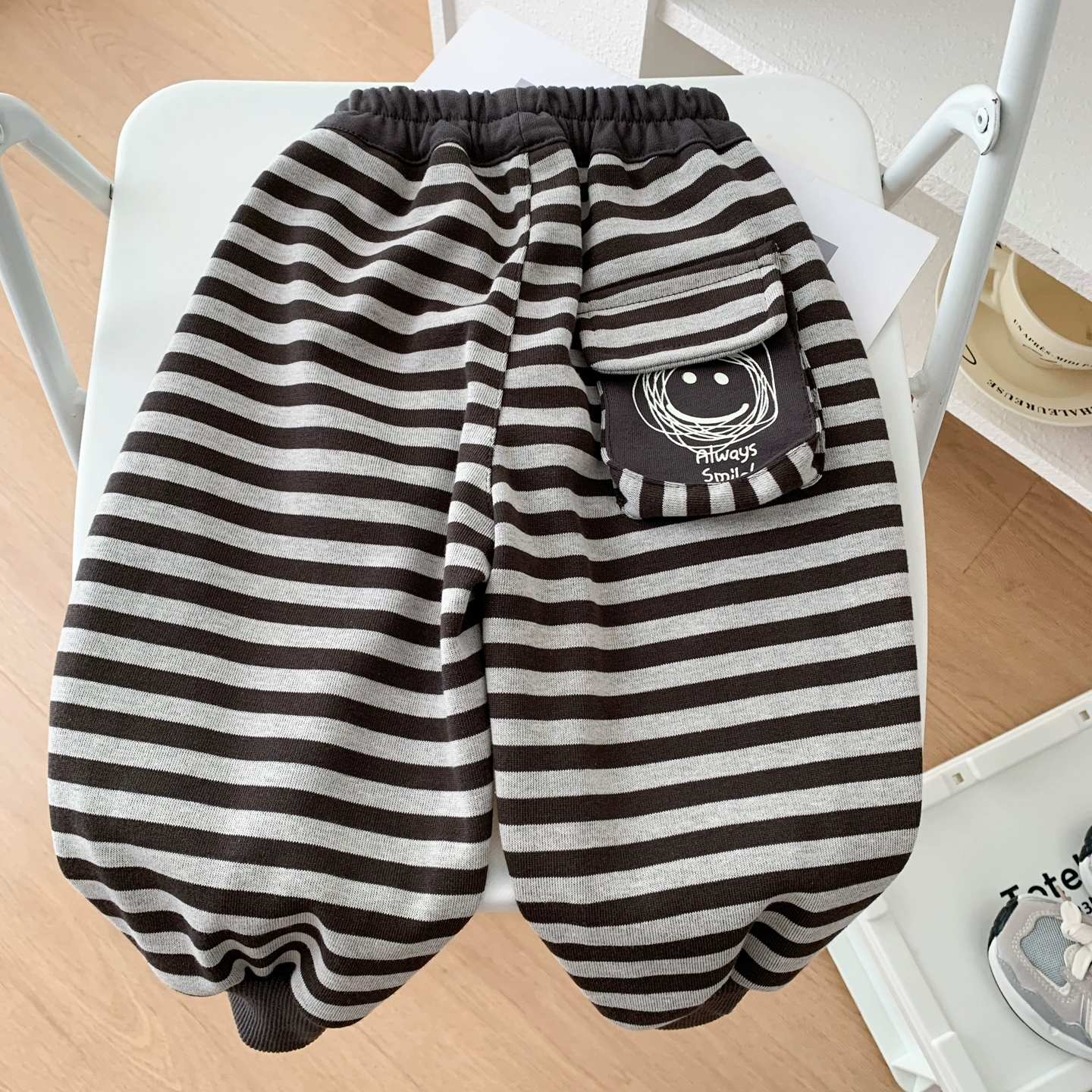 男童条纹卫裤洋气中小童卡通柔软休闲裤2025新款儿童春秋装束脚裤