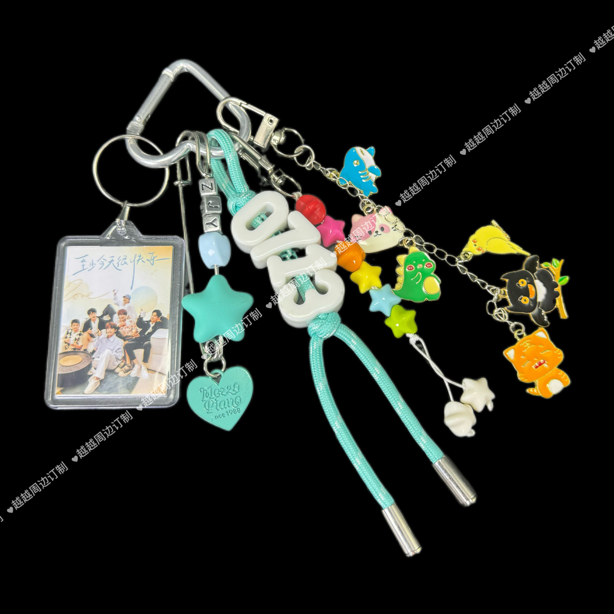 原创0713再就业手工串珠带照片扣挂件休闲风明星周边应援包挂件