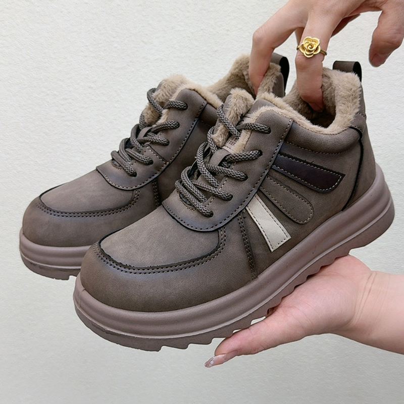 德训鞋女冬季新款加绒保暖时尚雪地靴加厚防滑马丁靴厚底轻便棉鞋