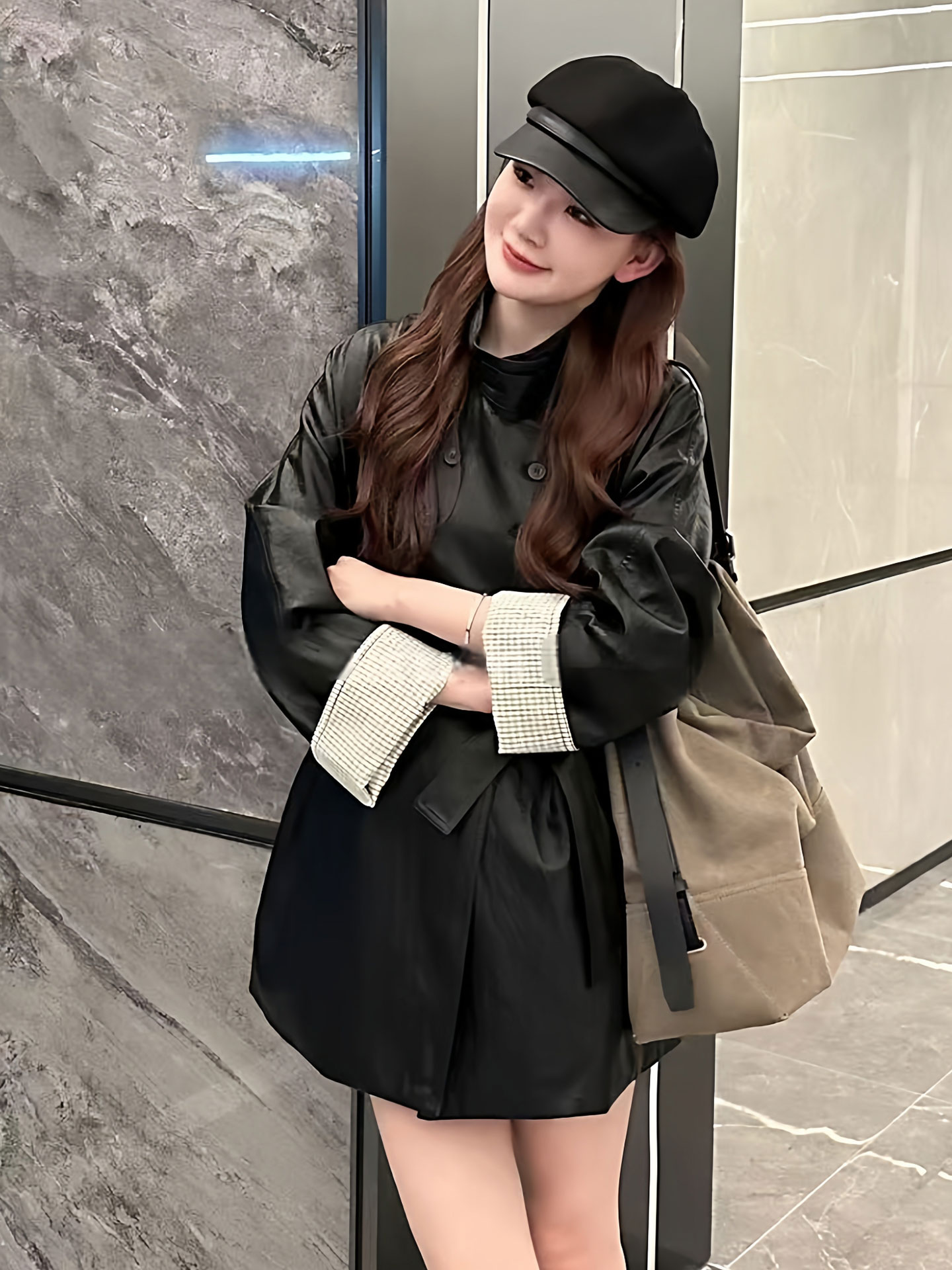 冷艳酷飒风皮衣外套女秋季2025新款高级感小个子收腰显瘦系带夹克