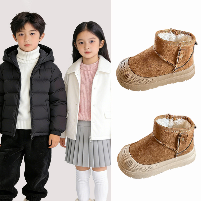 2025冬季新款儿童经典百搭休闲保暖鞋加绒侧拉链雪地靴 2560 PYQZ