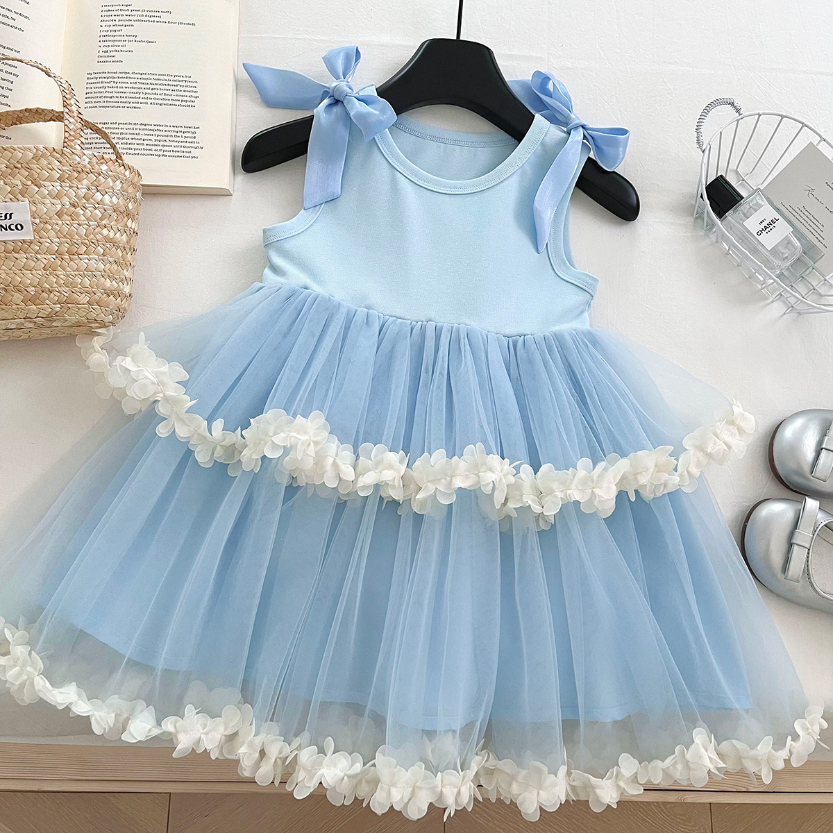 【爱莎蓝】女童休闲风套装女宝背心裙洋气纯色夏季连衣裙女S17325