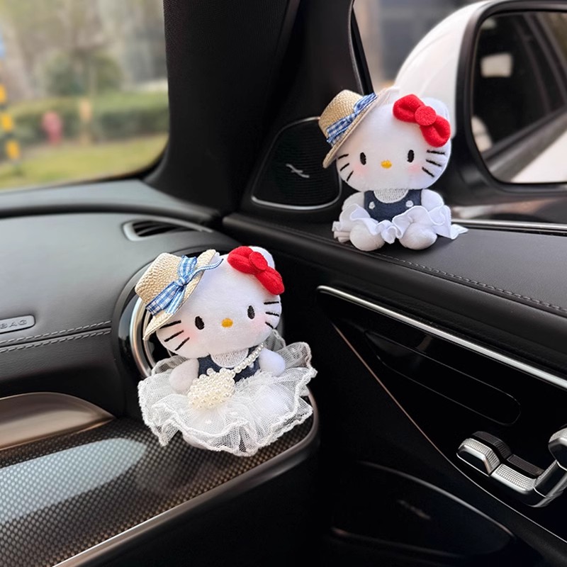 kitty猫车载香薰出风口汽车空调装饰小摆件2025新款可爱车内香氛