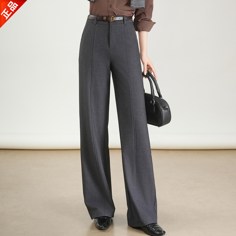 正品2025新款春秋季女高腰休闲阔腿裤垂感梧桐裤韩版高级感西装裤