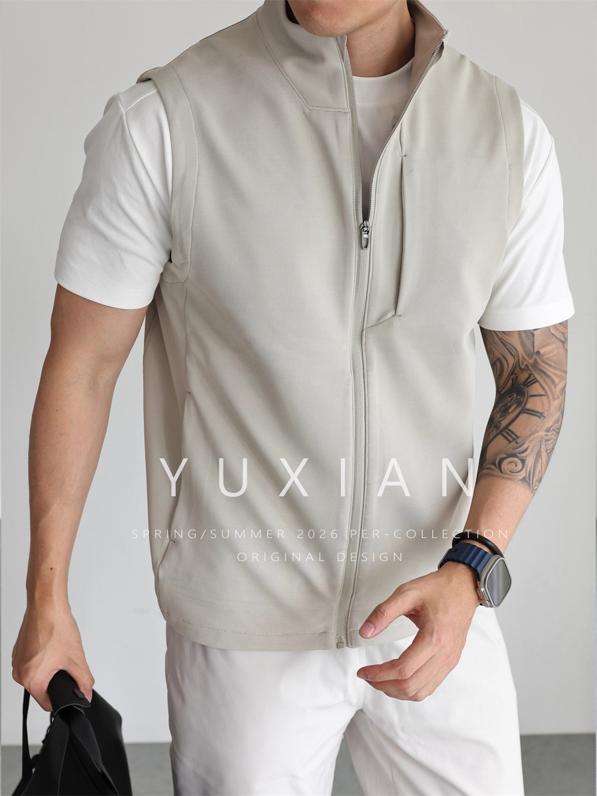 【旅行家系列】立领四面弹通勤拉链马甲运动外套休闲户外春秋季