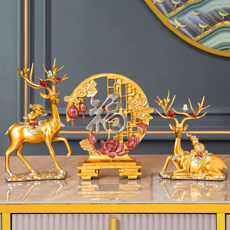 新款福鹿创意酒柜装饰品摆件客厅摆件礼物客厅电视柜玄关酒柜摆件