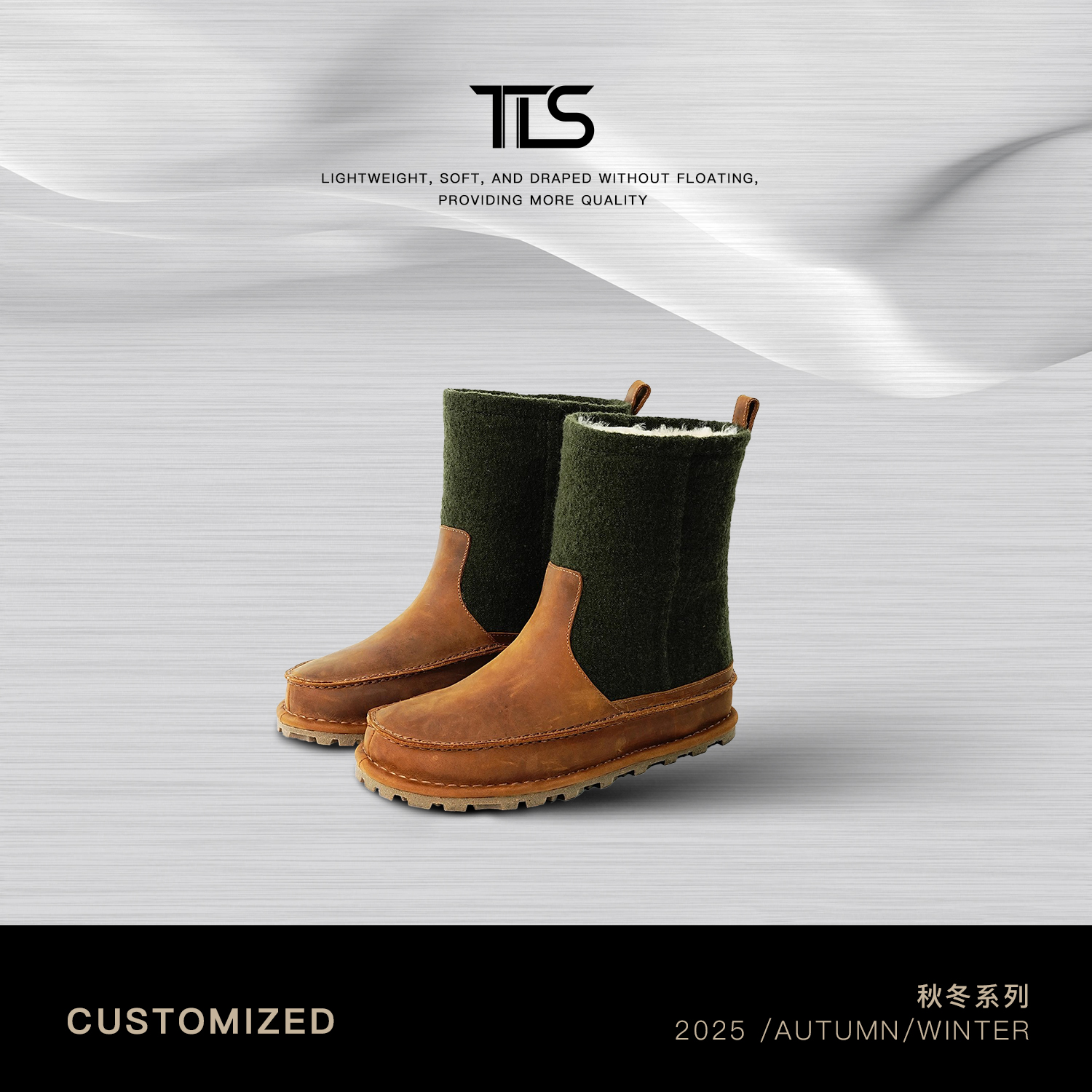 TT【BV靴】100进口羊毛头层牛皮拼接保暖加绒加厚雪地靴X5028