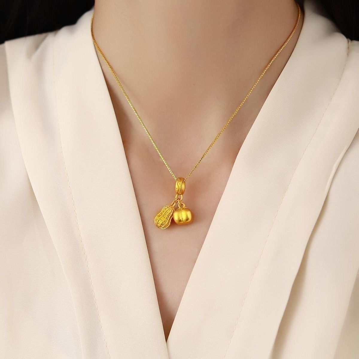 铜合金项链 TTTTT新款柿子花生好事发生手链吊坠配饰女款diy百搭b