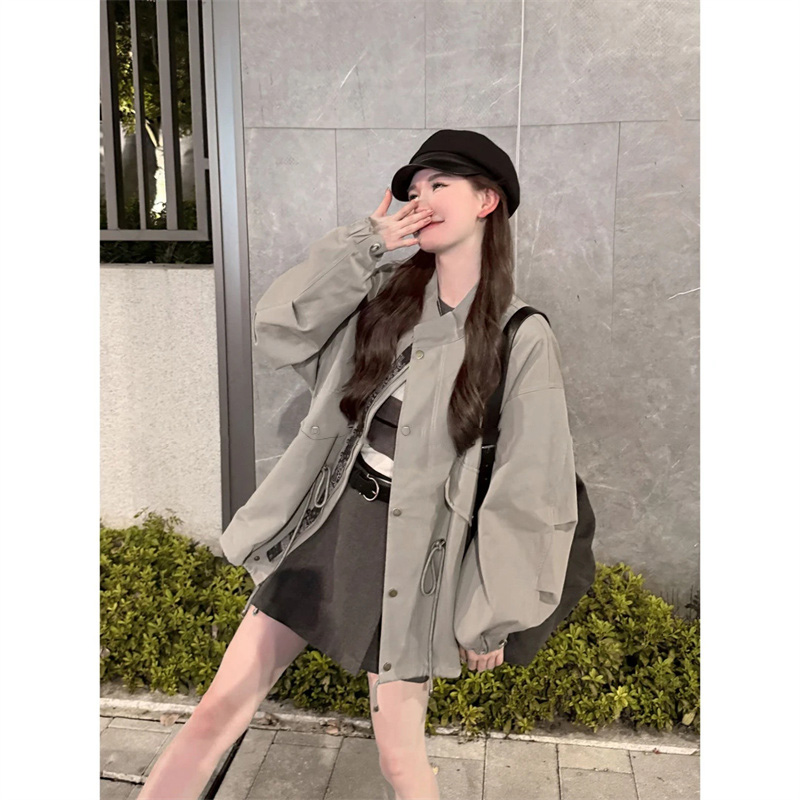 独特漂亮的初春外套女2025新款韩系慵懒松弛感宽松中长款风衣夹克
