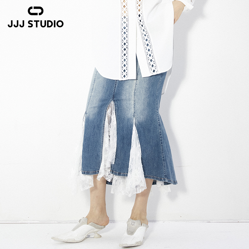 JJJ STUDIO 蓝白色半裙 JUWFS1Q104