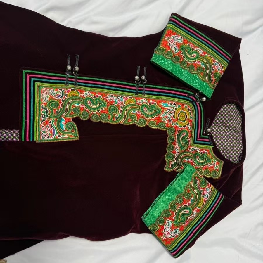 贵州村超少数民族尚重款红色传统刺绣侗衣上衣民族风女装