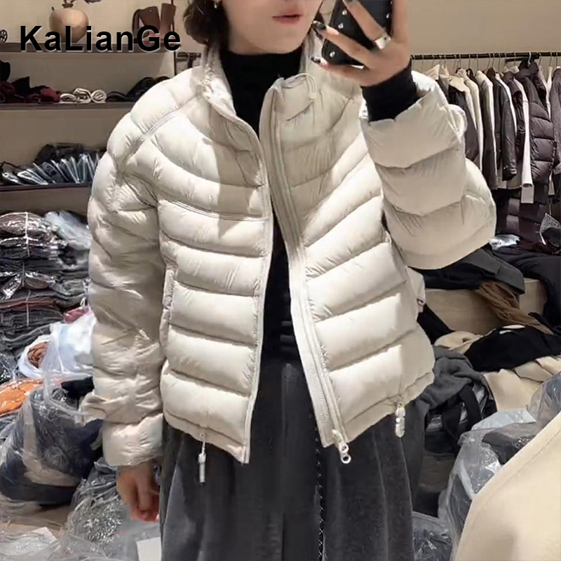 秋冬韩版休闲纯色立领宽松保暖衣女2025冬季新款小个子百搭服外套