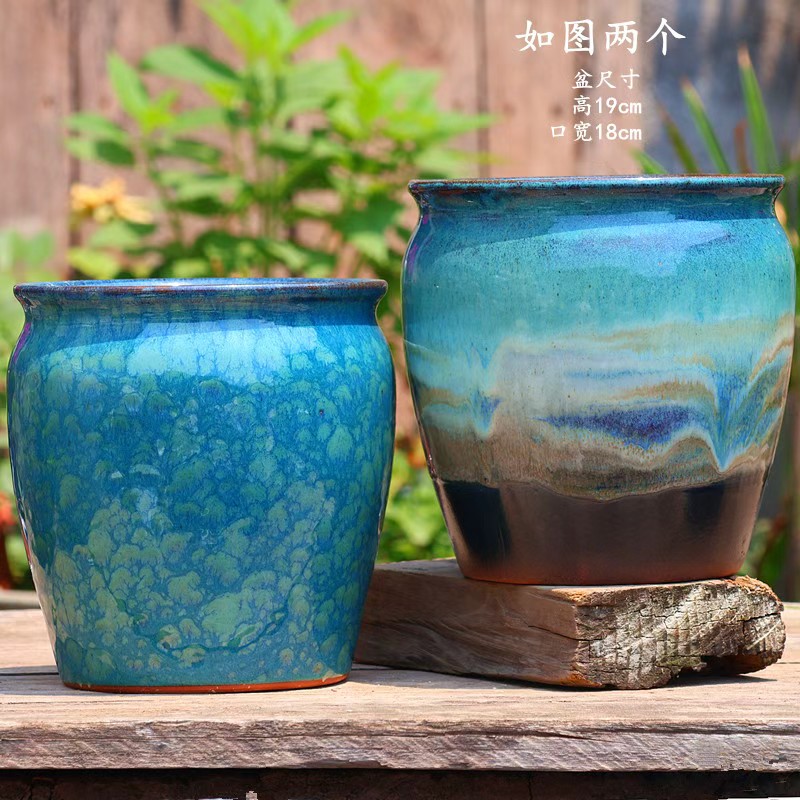 大口径粗陶多肉花盆家用阳台客厅兰花三角梅绿植盆栽盆