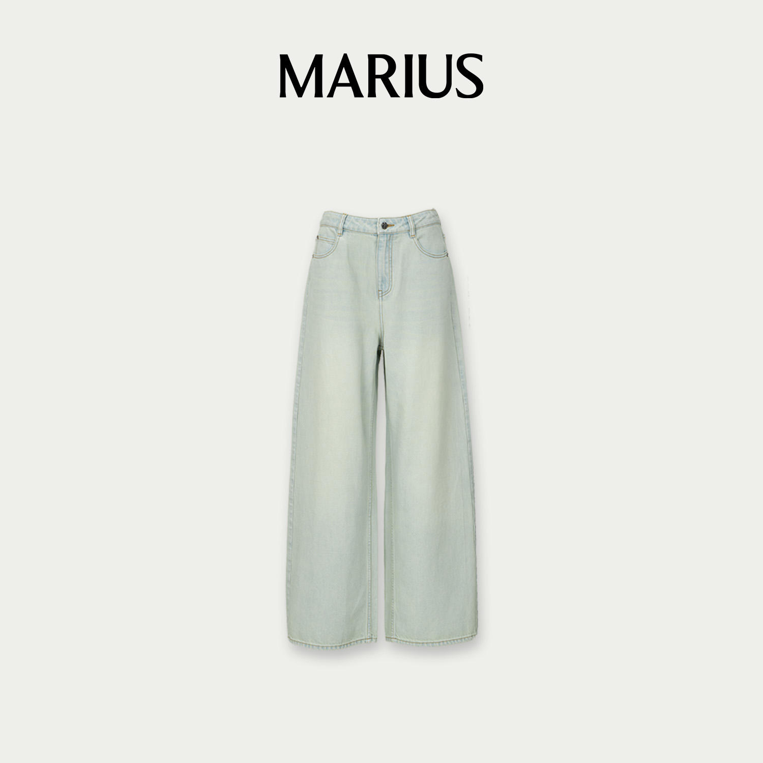 MARIUS“盐汽水”水洗工艺牛仔裤极简纯色直筒牛仔裤