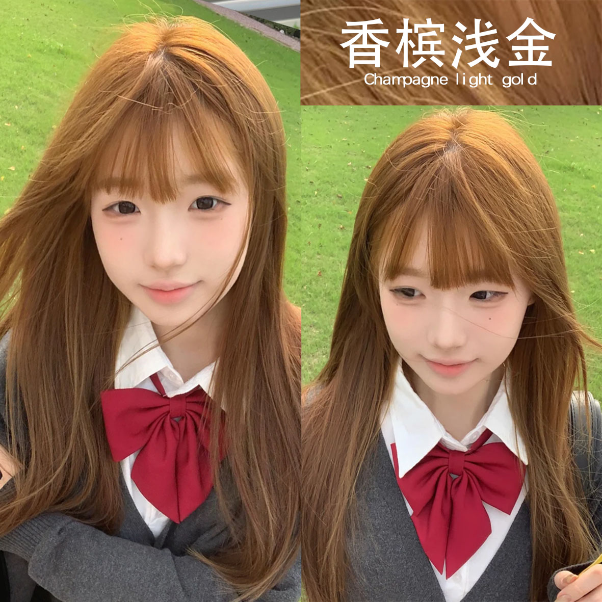 香槟浅金色染发膏剂女2025流行色推荐自己在家用官方旗舰店正品牌