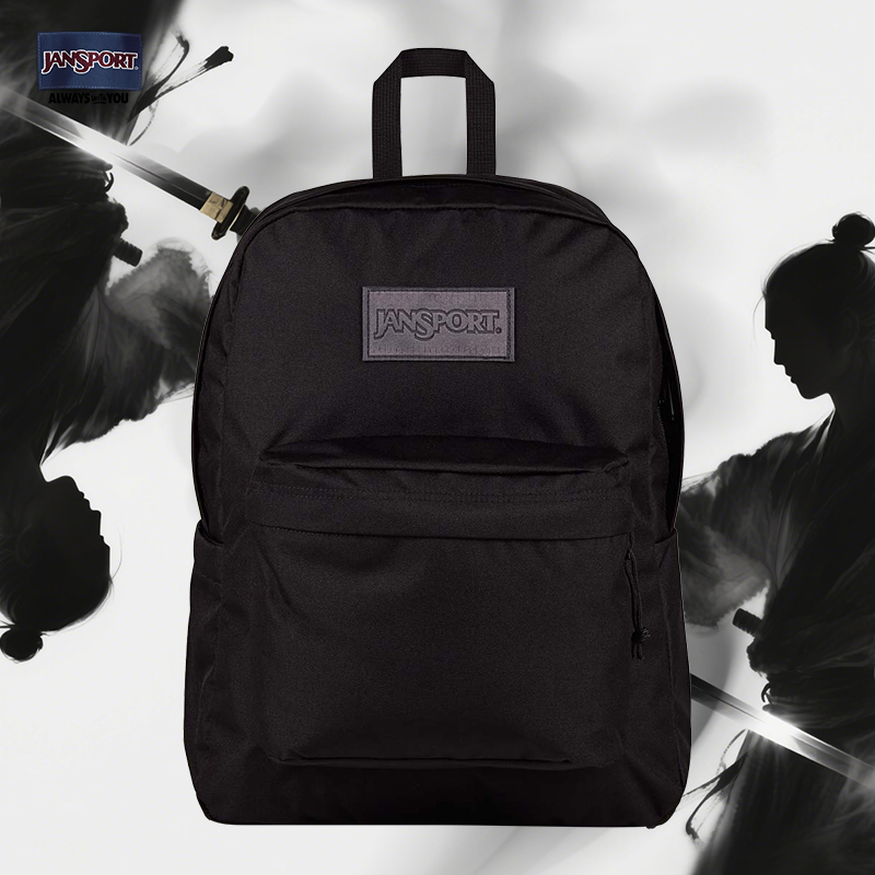 jansport25年新款全黑简约男女潮流黑武士双肩包时尚户外电脑包
