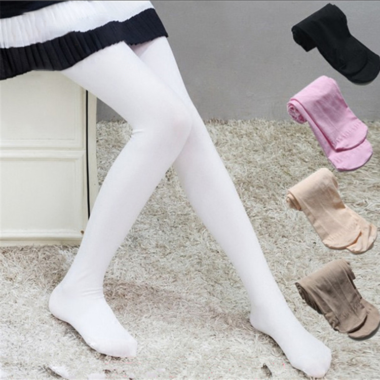 儿童春夏跳舞大赛白色连裤袜学生芭蕾专业90D大袜舞蹈袜春秋肉色