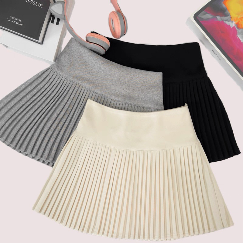 毛呢半身裙女春秋冬2025新款学生复古高腰百褶A字宽松休闲短裙子