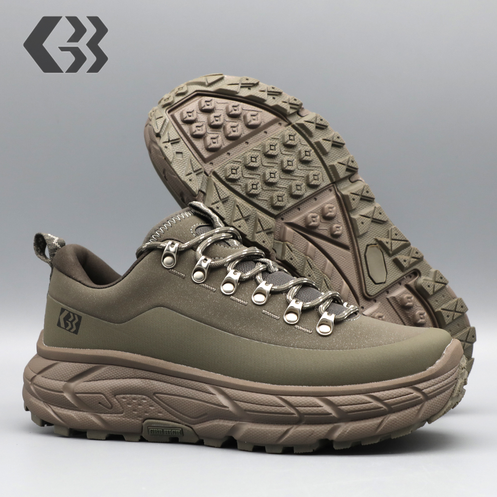 新款秋冬季户外越野徒步男鞋皮革面防水防滑轻便增高旅游登山鞋