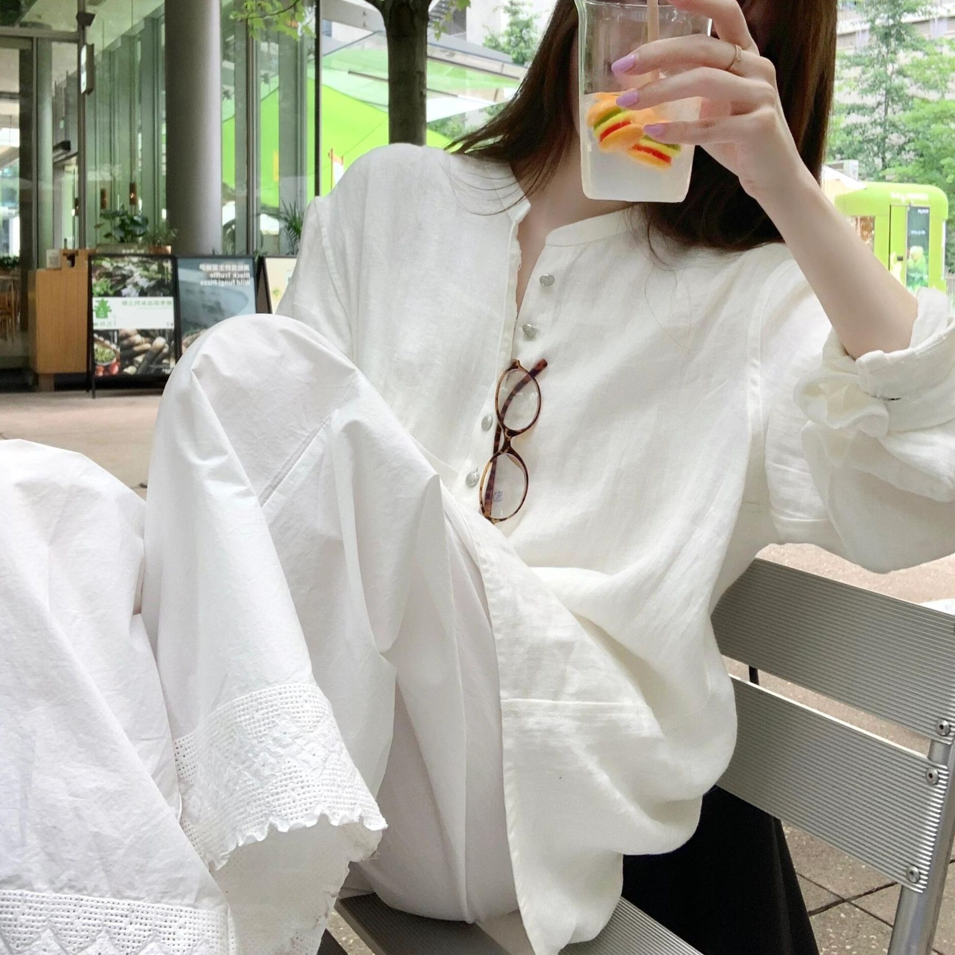 法式纯色棉麻睡衣女夏季2024新款长袖长裤大码休闲家居服套装外穿